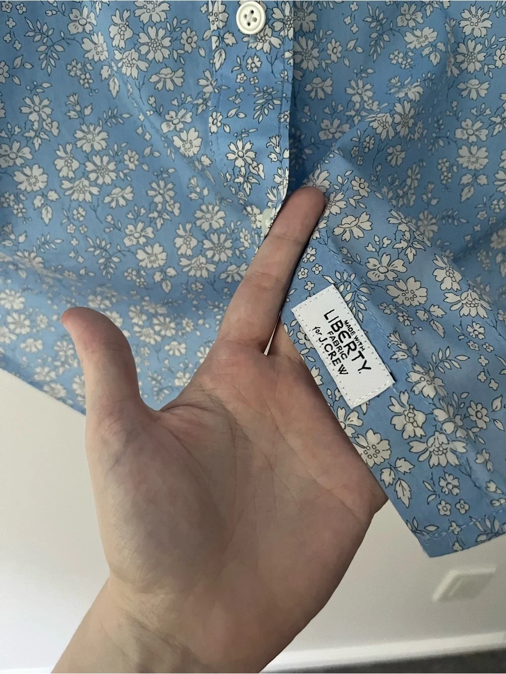 J Crew Liberty Of London Slim Fit Blue Floral Button Up Shirt 8